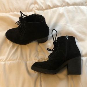 Gently used black booties